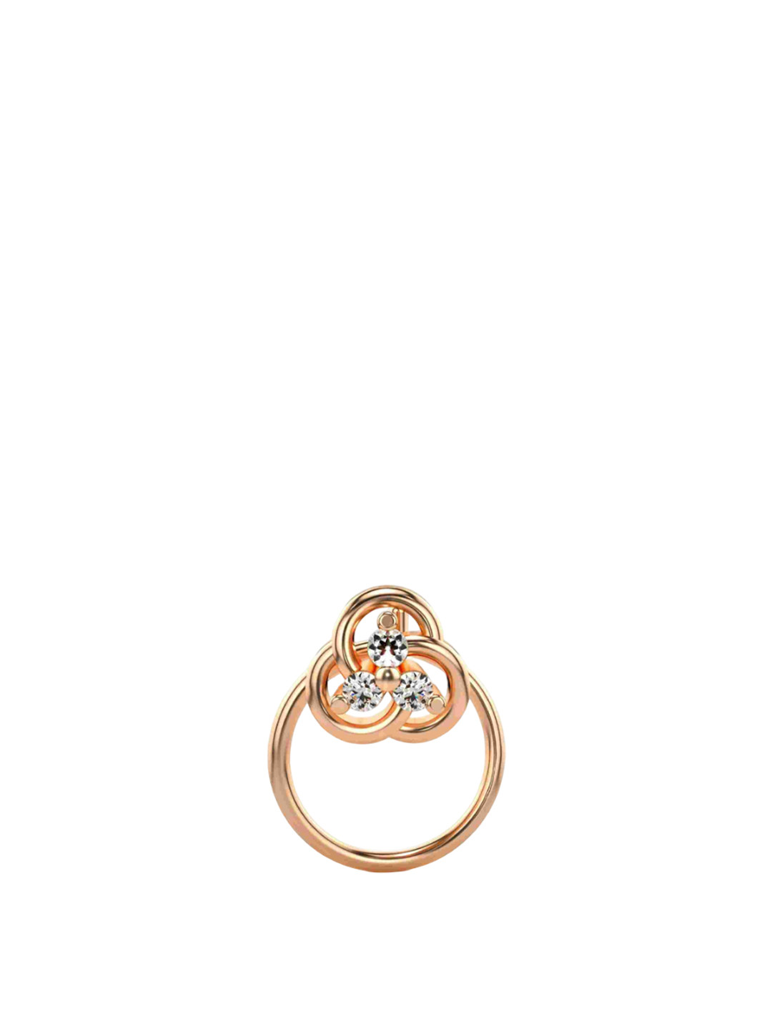 VALANOVA Women 14 Kt Rose Gold Lab Grown Diamond Nosepin 0.43 gm