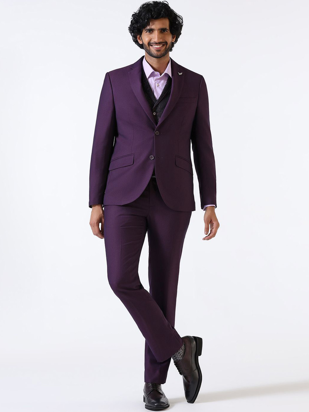 Blackberrys Men Slim-Fit Single Breasted 5-Piece Formal Suit