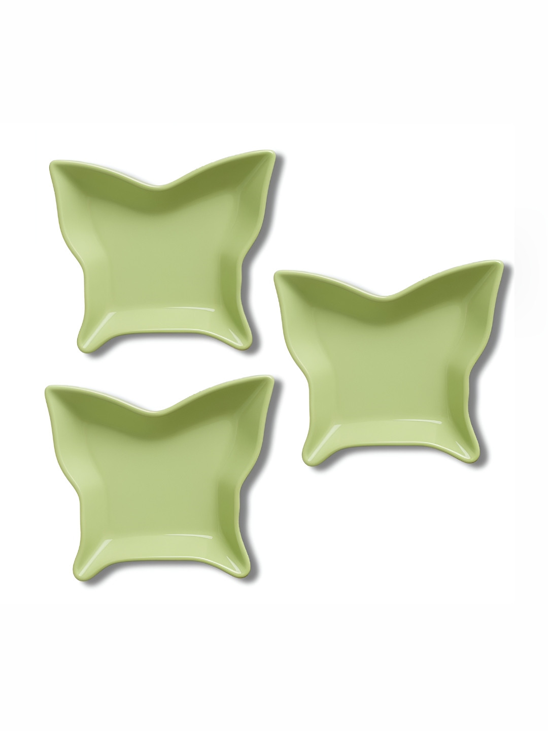 We3 Green 3 Pieces Plastic Easy To Clean Plates