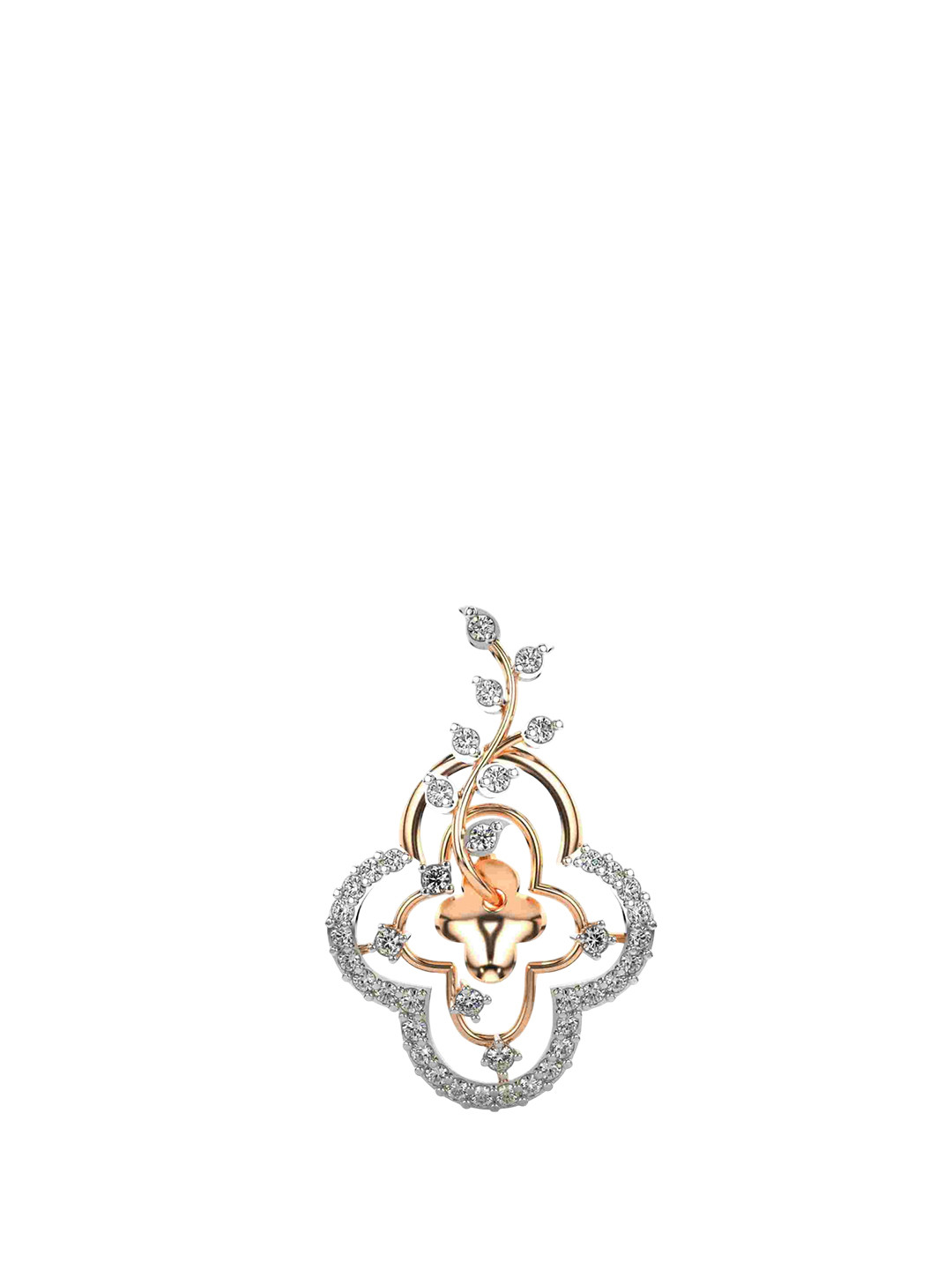 VALANOVA 18K Rose Gold Certified 0.43Ct Lab Grown Diamond Pendant
