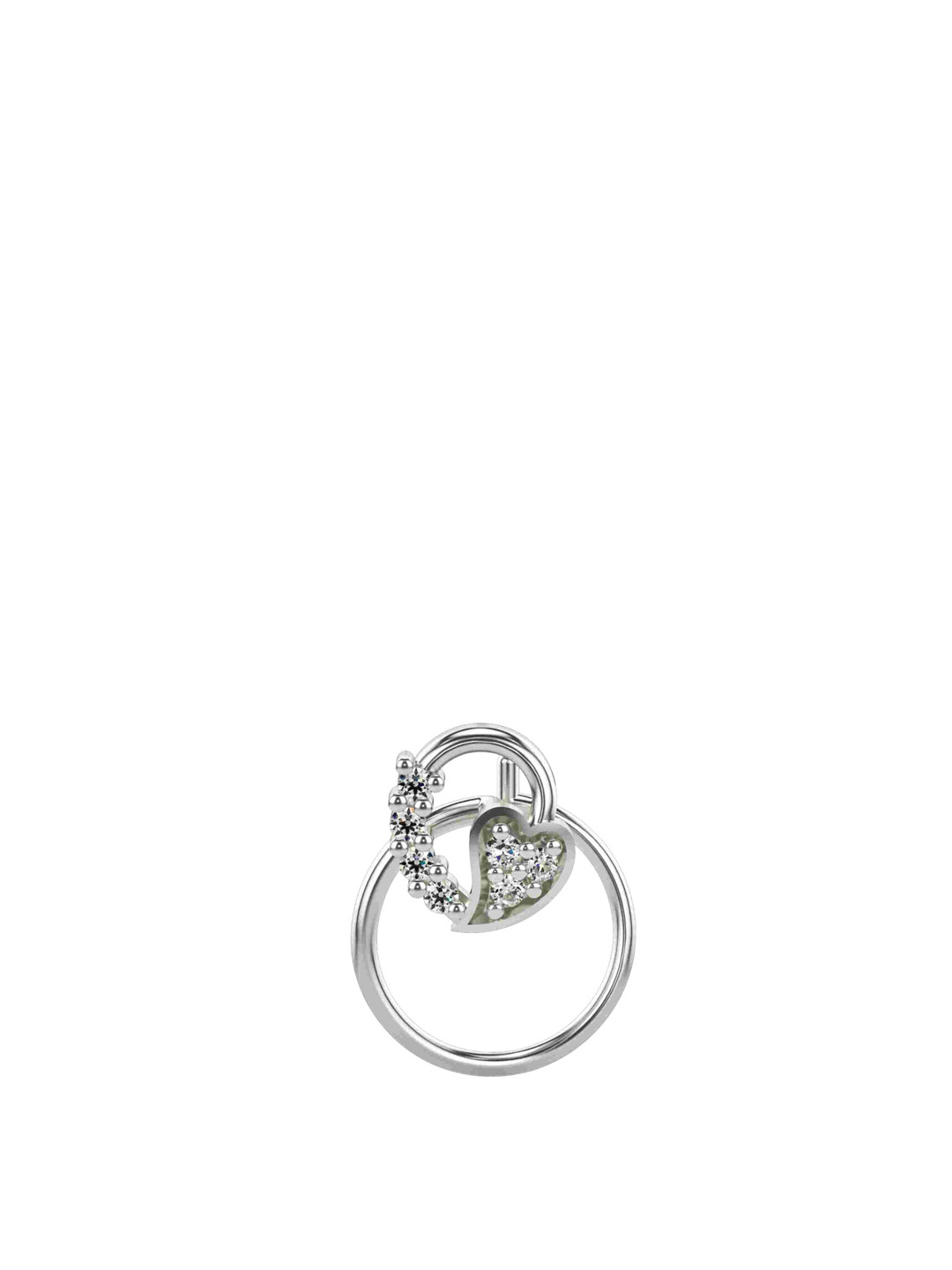 VALANOVA 14Kt White Gold Nosepin 0.33gms with Certified Lab Grown Diamond 0.04cts