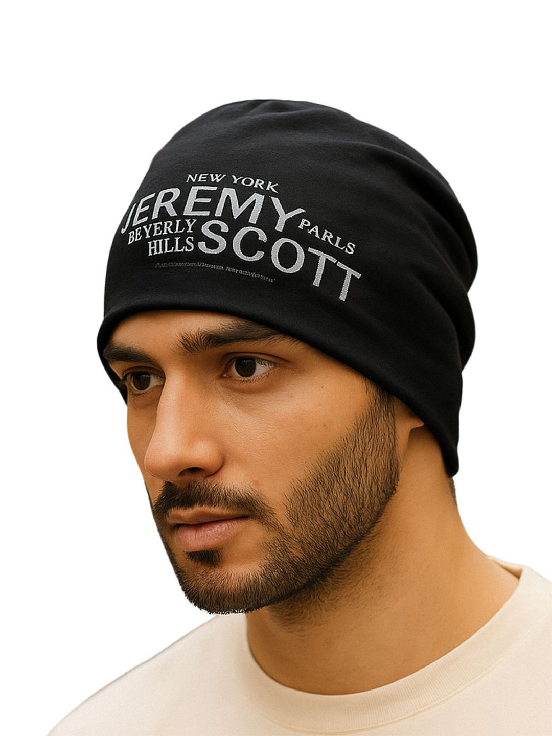iSWEVEN Unisex Printed Cotton Beanie for Men & Women