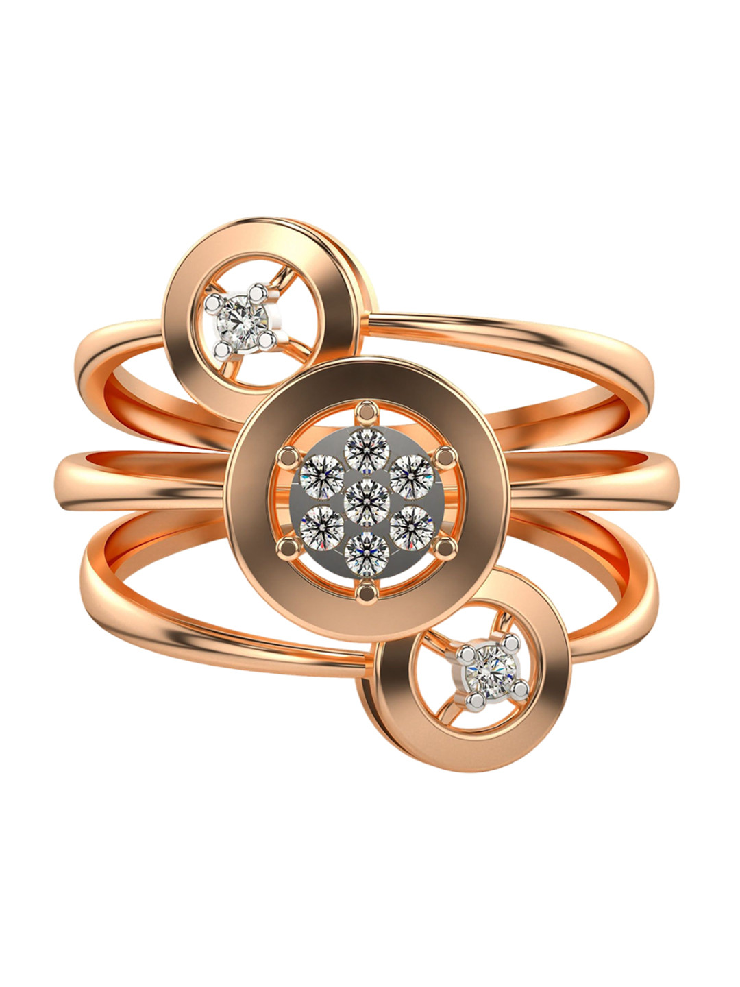 VALANOVA Sterling Silver Rose Gold Plated 0.45Ct Lab Grown Diamond Ring