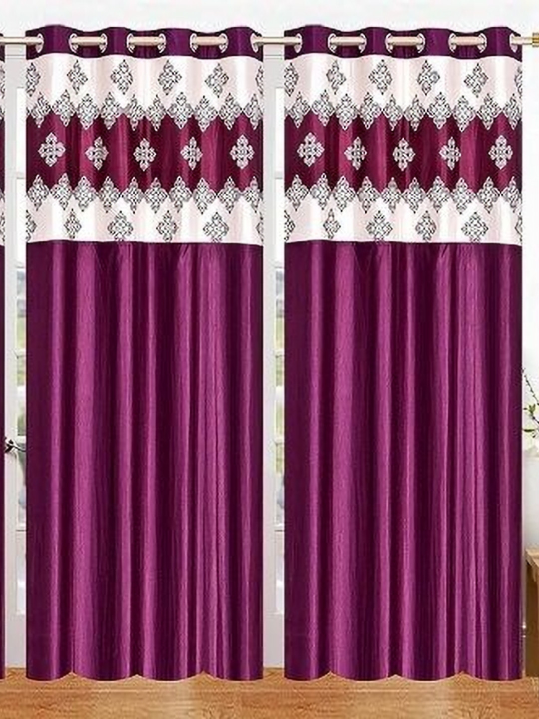 Lunar Days Purple 4 Pieces Room Darkening Window Curtains