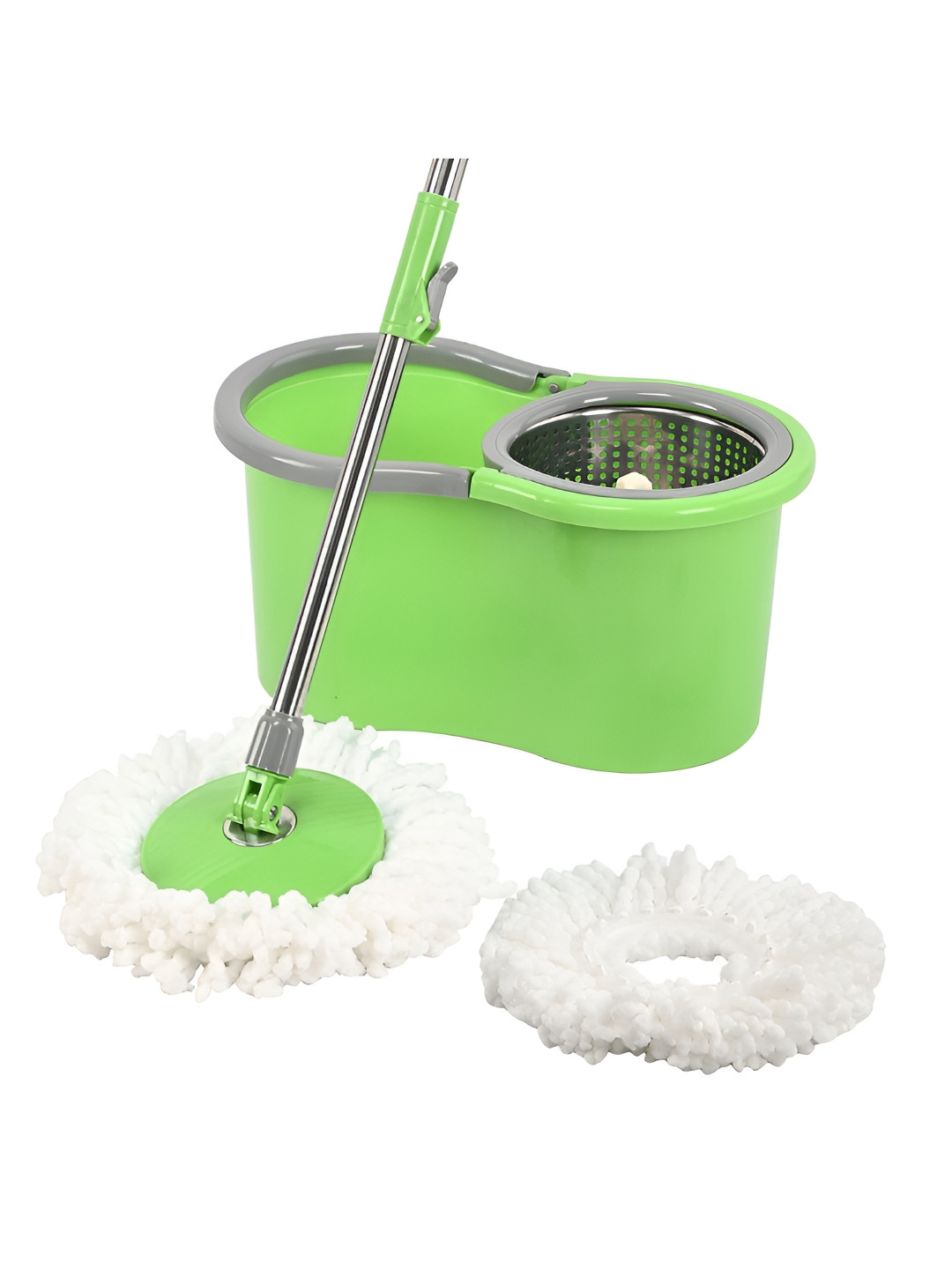 RUBOXA Green Spin Mop With Wringer Mopping Bucket With 2 Refills