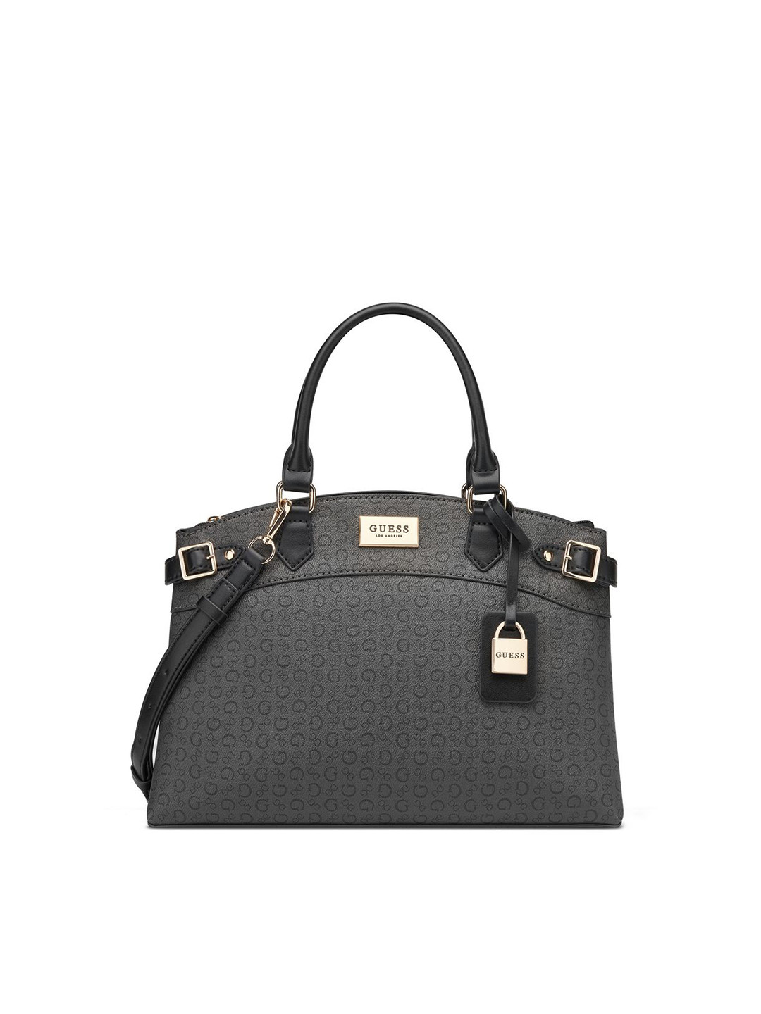 GUESS Women Hayworth Typography Structured Embellished Handheld Bag