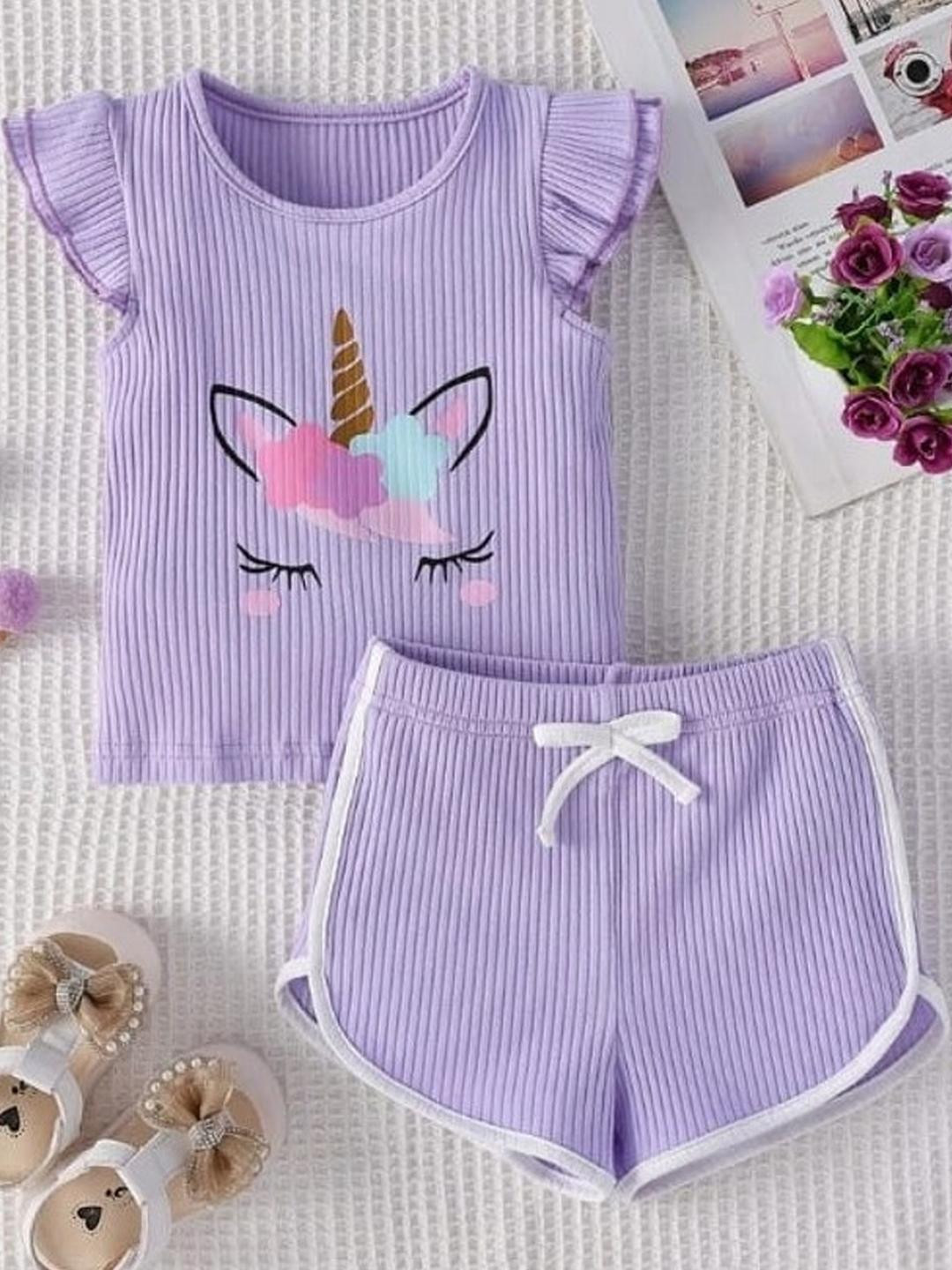 ELPIXIE FASHION Girls Cotton Blend Clothing Set