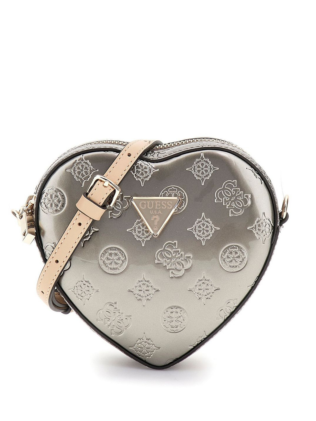GUESS Women Arnela Mini Heart Shape Textured Crossbody Sling Bag