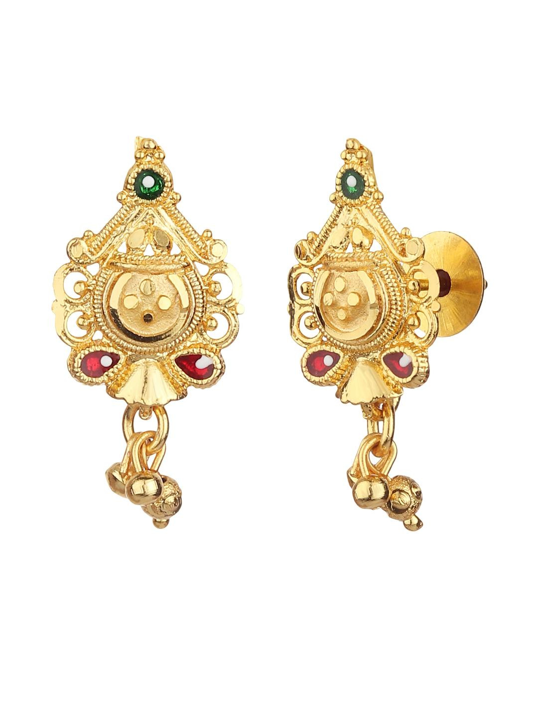 FirstBlush Women Gold Plated Traditional Drop Earrings