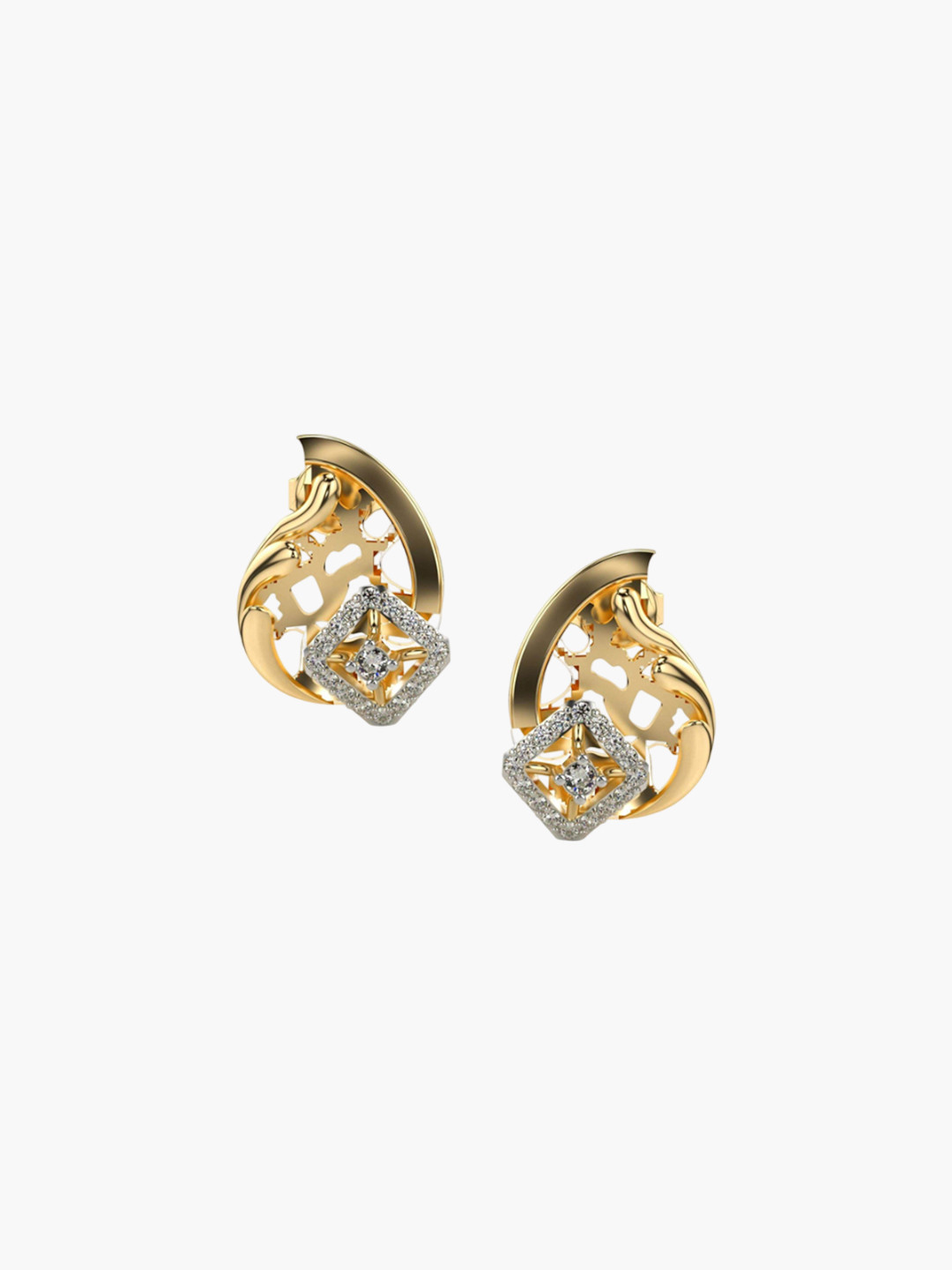 VALANOVA 14K Yellow Gold Certified 0.51Ct Lab Grown Diamond Earrings