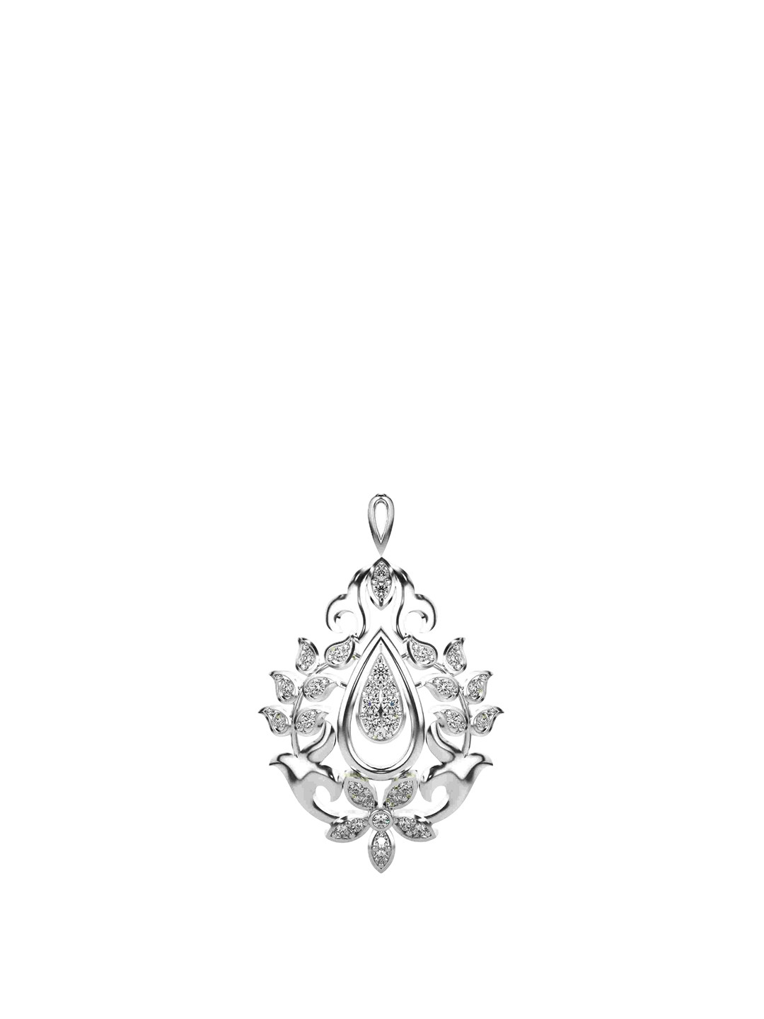 VALANOVA Women 14 Kt 925 Sterling Silver Pendat 3.72gms with Lab Grown Diamond 0.59cts