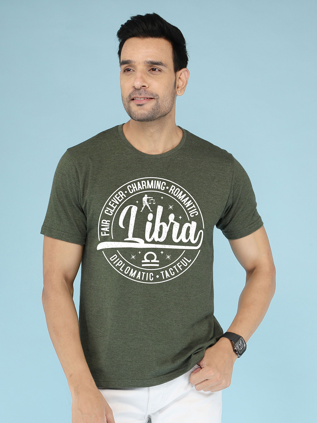 NOBLE HUSTLE Typography Printed Regular Fit Cotton T-shirt