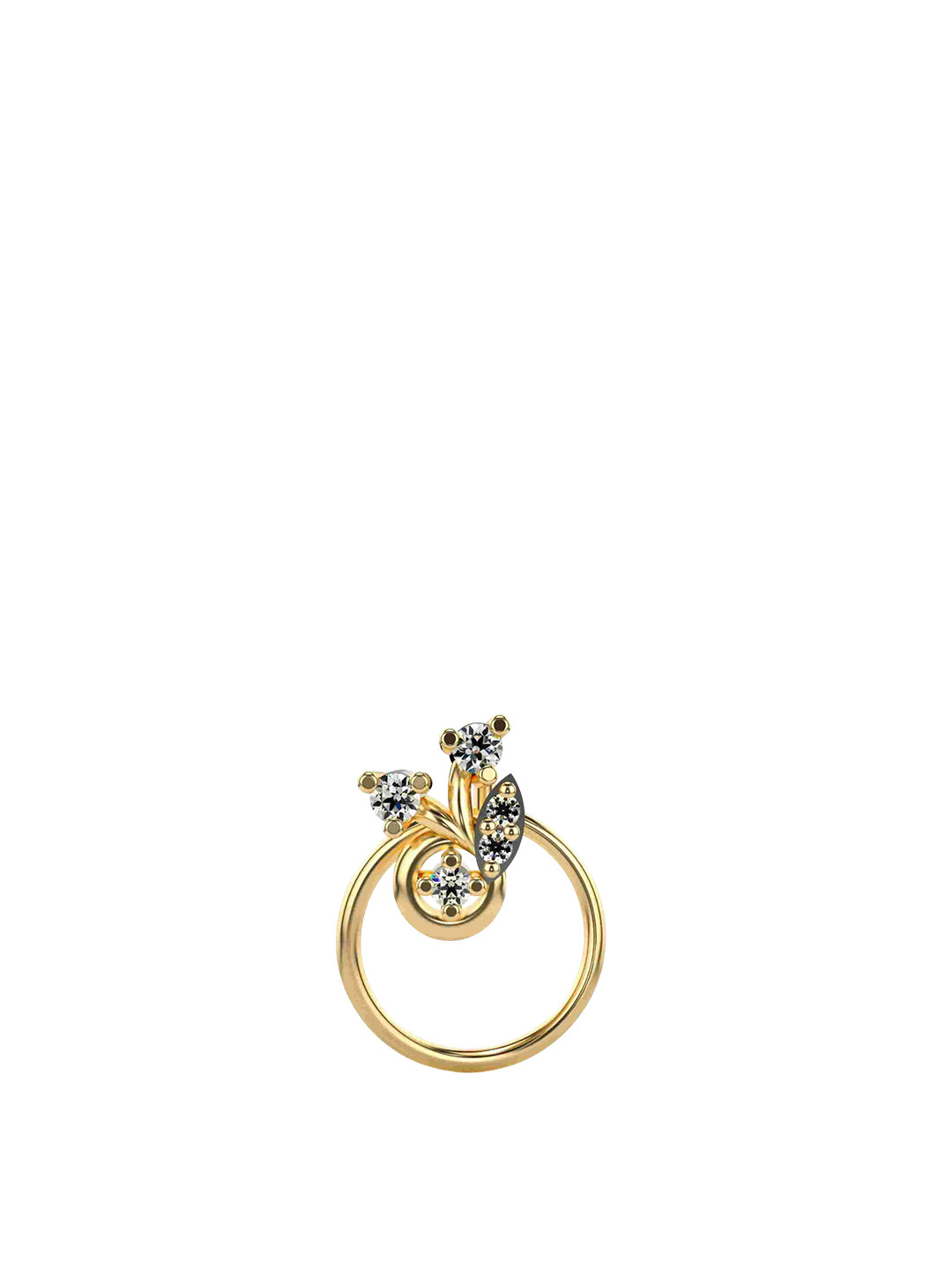 VALANOVA Women 18K Gold Lab Grown Diamond 0.05 CT Nosepin 0.44 gm