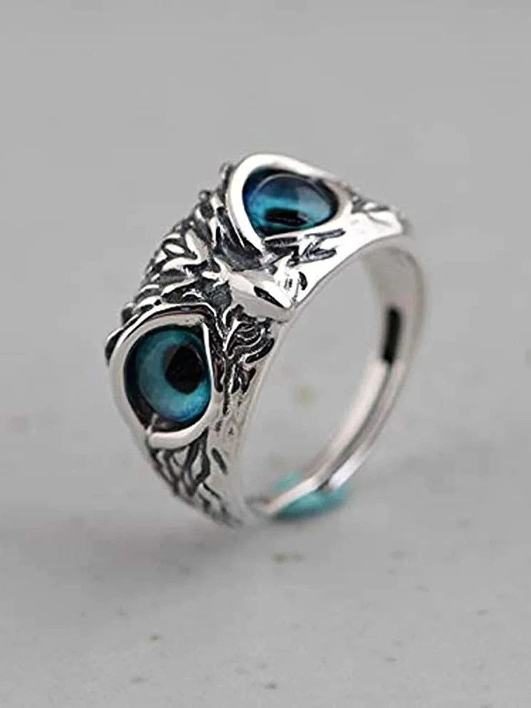Ringzinnie Unisex Silver Owl Finger Ring