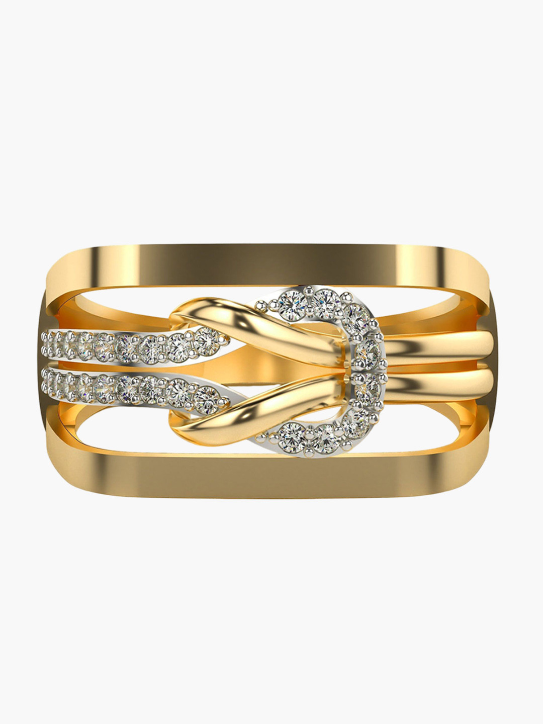 VALANOVA Sterling Silver Yellow Gold Plated 0.24 Ct Lab Grown Diamond Ring