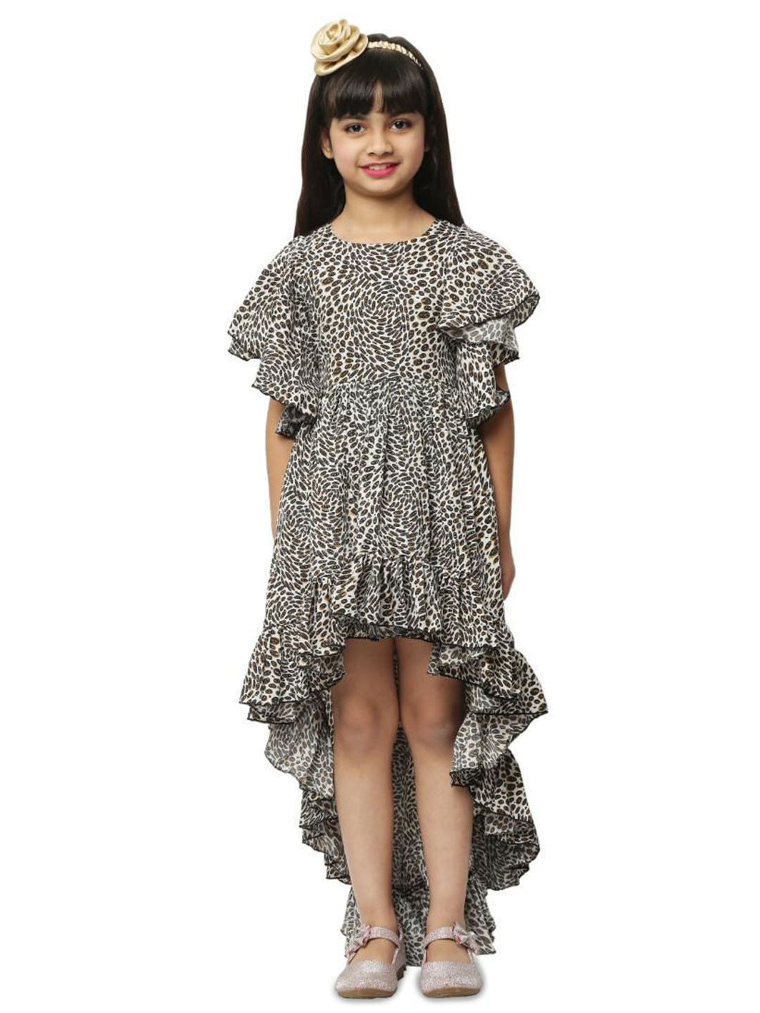Wow Princess Baby Girls Printed High Low Casual Dress