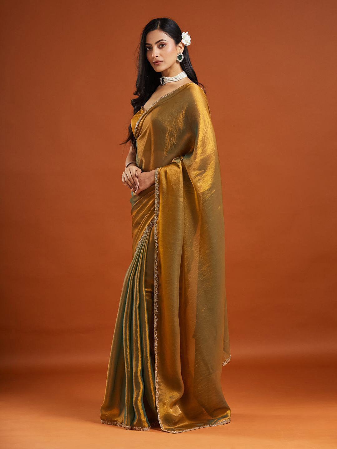 LOROFY Organza Saree