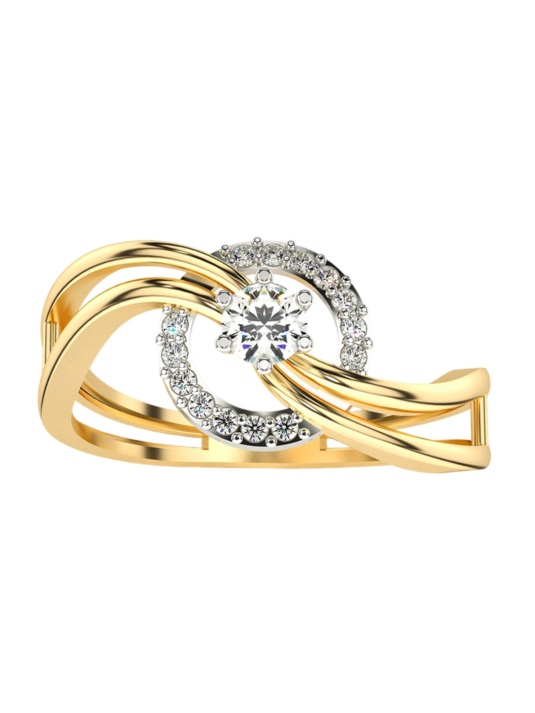 VALANOVA Yellow Gold Plated Sterling Silver 0.26 Ct  Lab Grown Diamond Ring