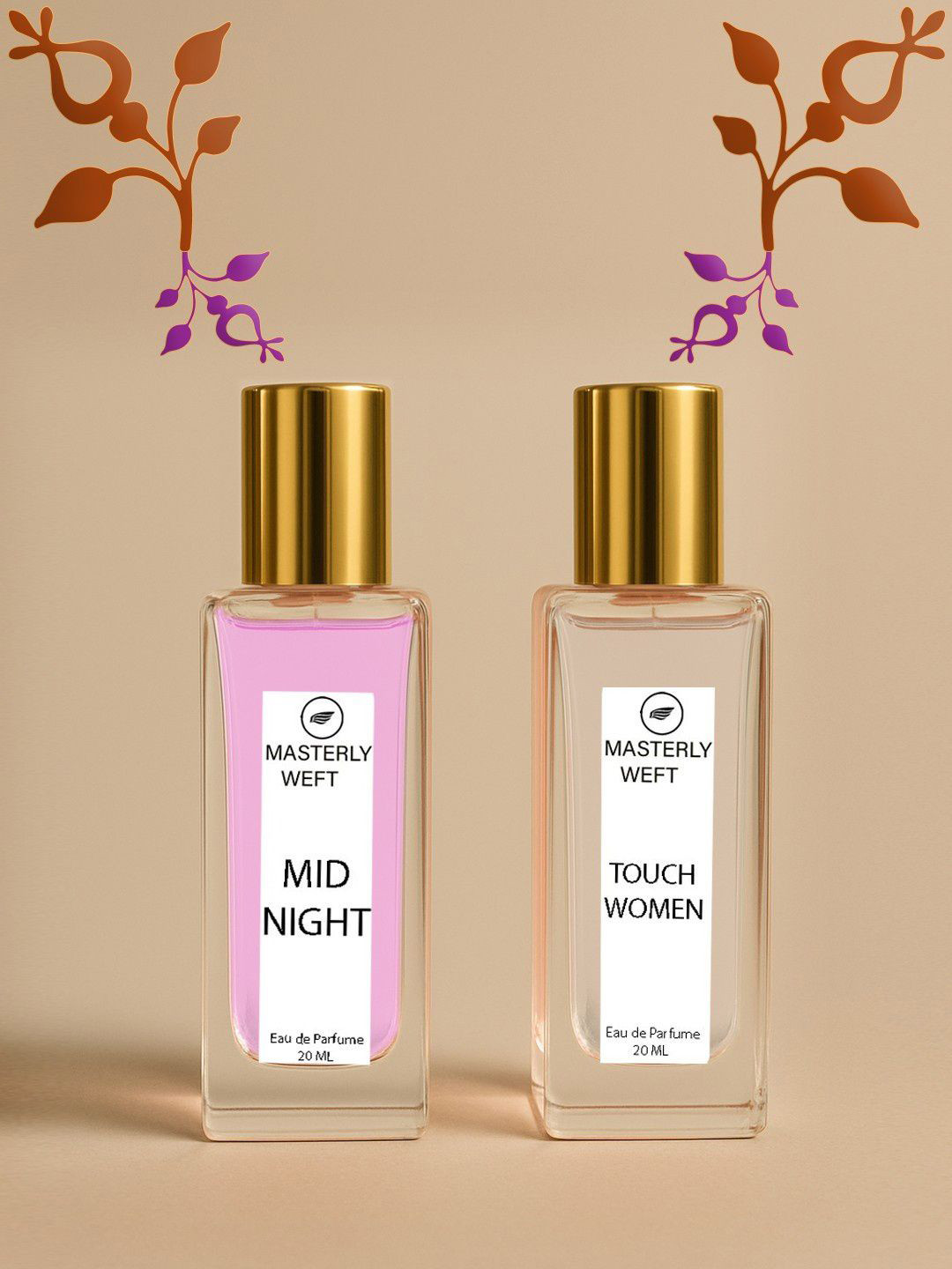 MASTERLY WEFT Women Set Of 2 Mid Night & Touch Women Eau De Parfum- 20 ml Each