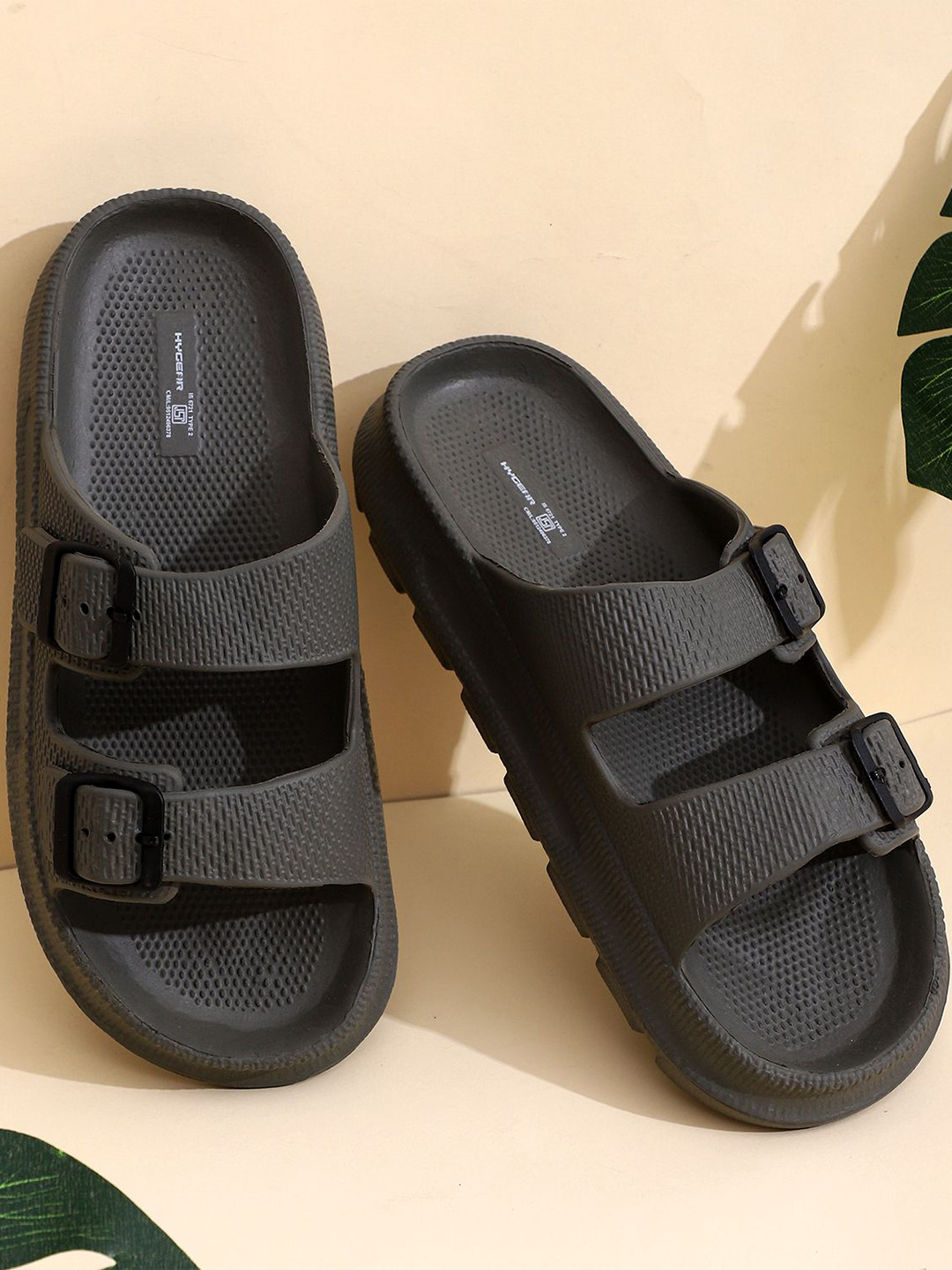 Hygear Raddler Men Self Design Sliders with Buckles