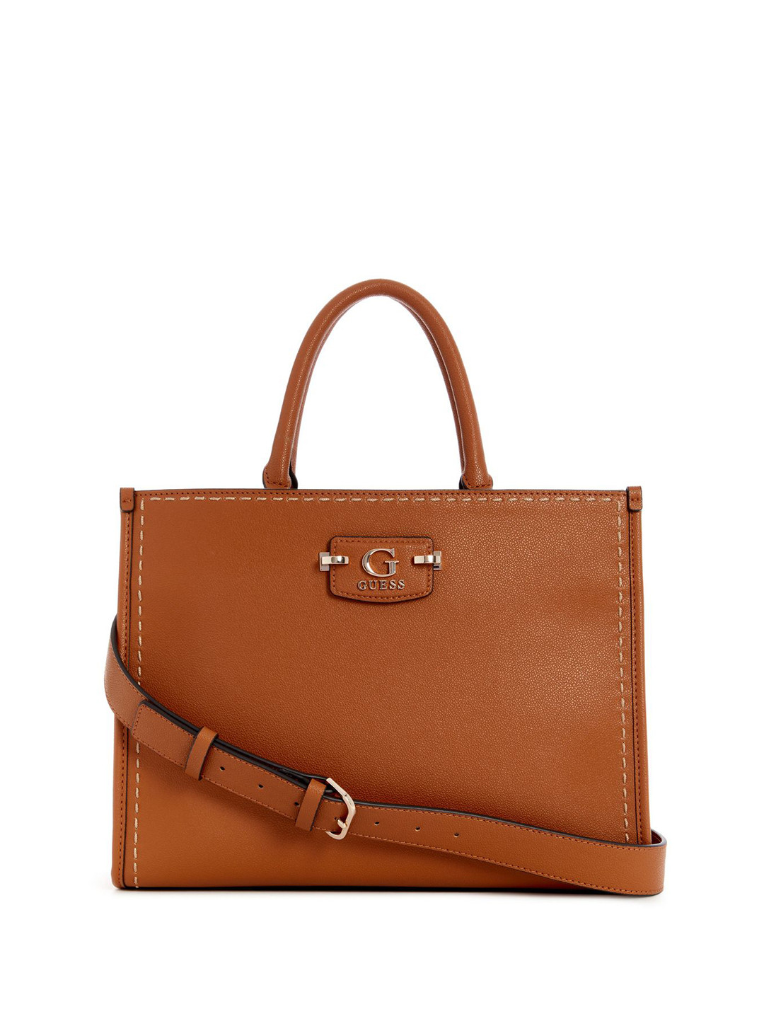 GUESS Women Nastra Solid Structured Handheld Bag