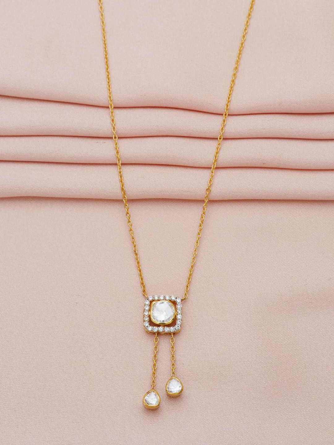 Raj Gems Sterling Silver Gold-Plated Hand Painted Necklace