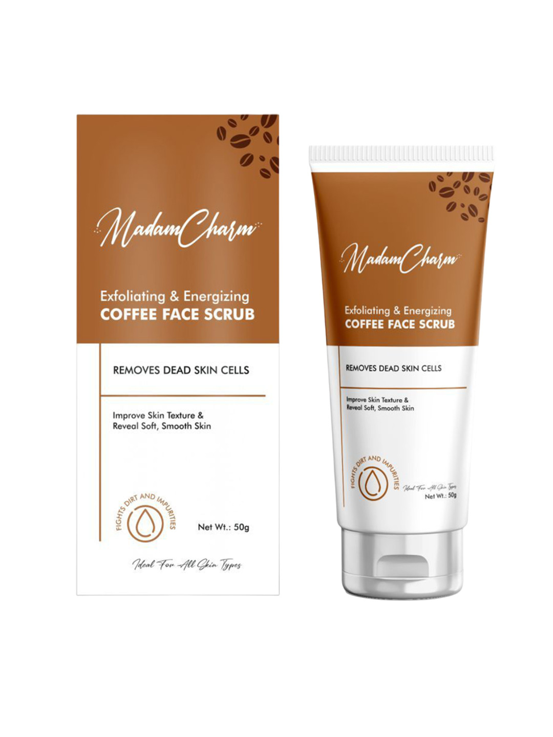 MADAMCHARM Coffee Face Scrub To Remove Dead Skin Cells - 50 g