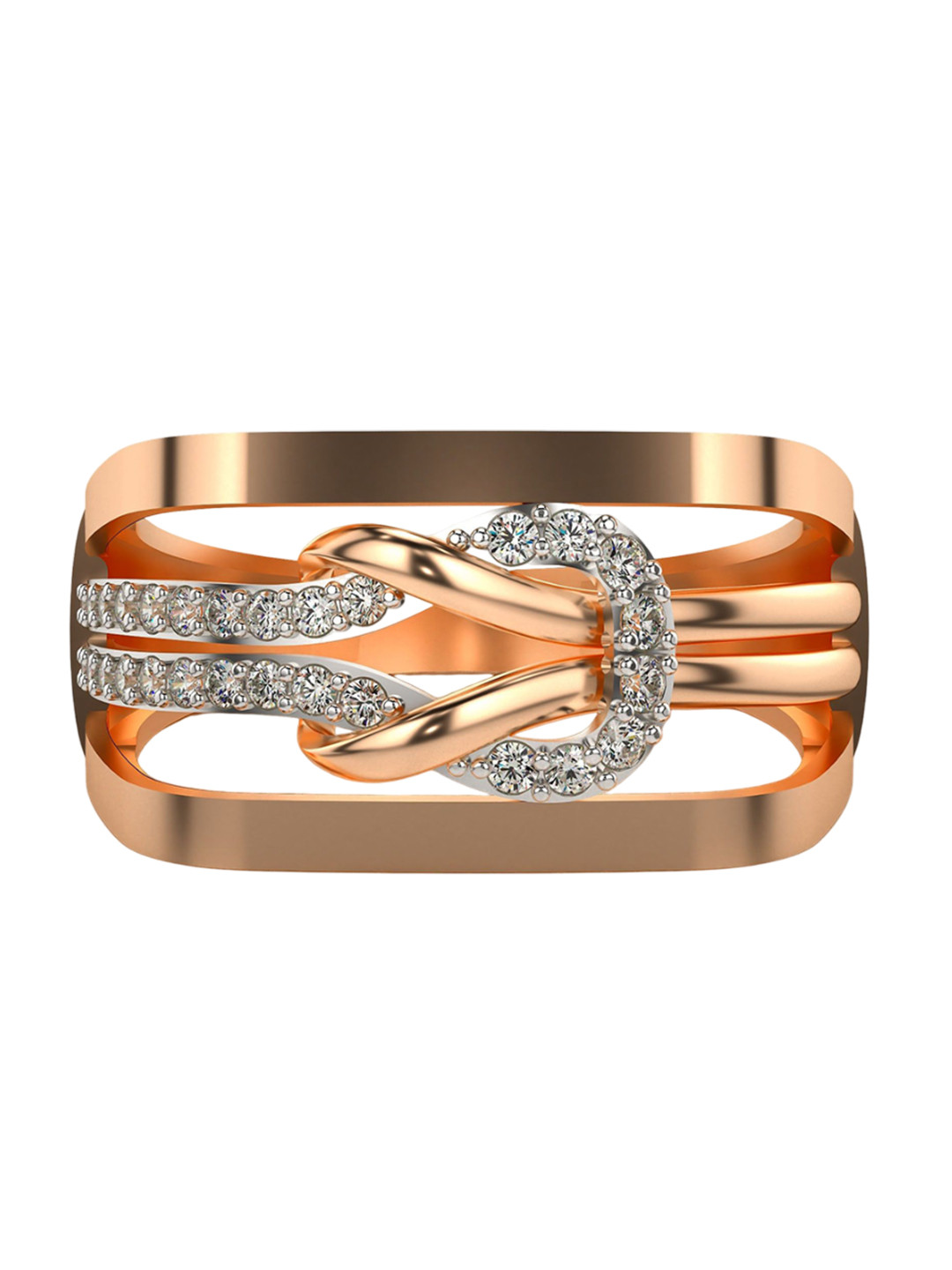 VALANOVA Sterling Silver Rose Gold Plated 0.18 Ct Lab Grown Diamond Ring