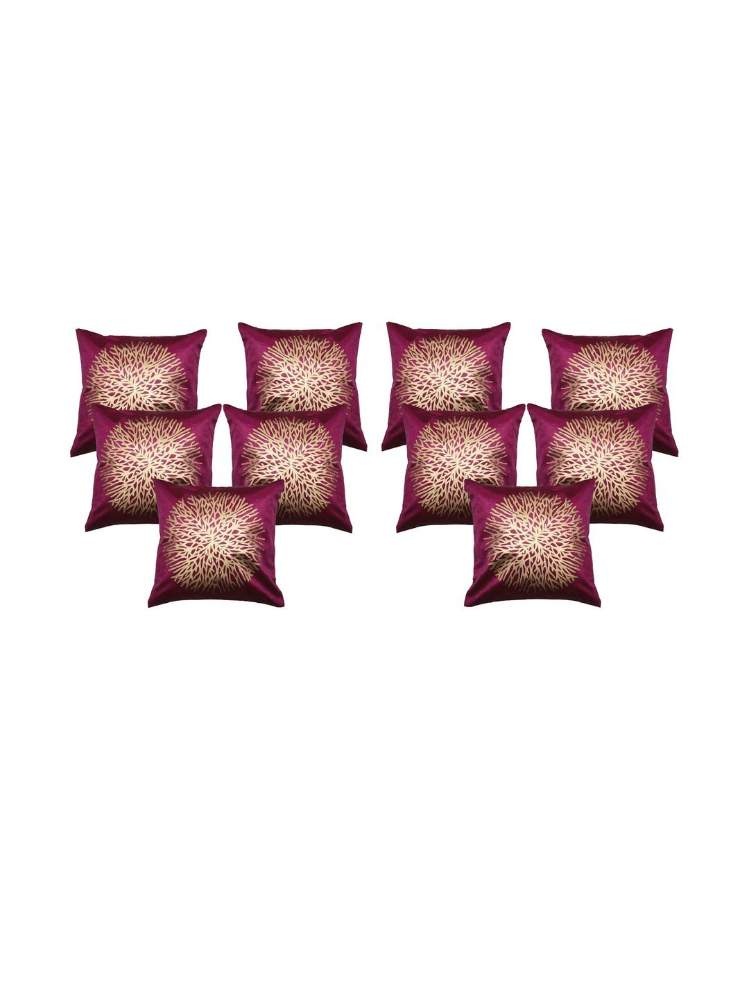 India Furnish Purple Abstract Velvet Square Cushion Cover