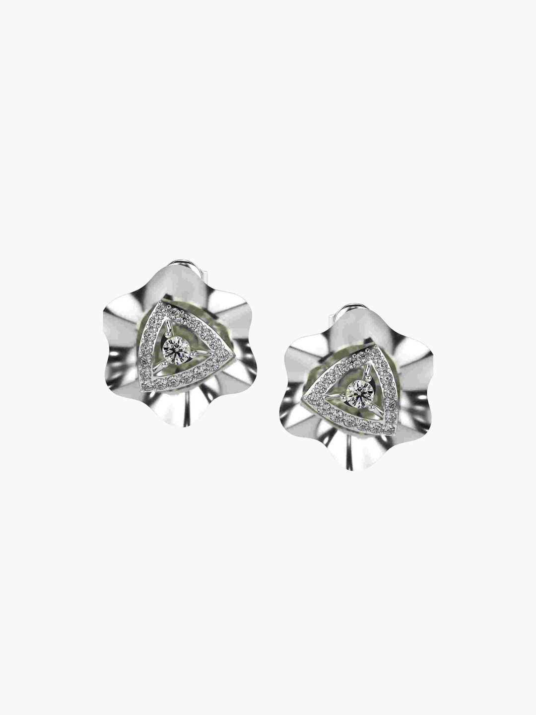 VALANOVA 14K White Gold 0.61 Ct Lab Grown Diamond Earrings
