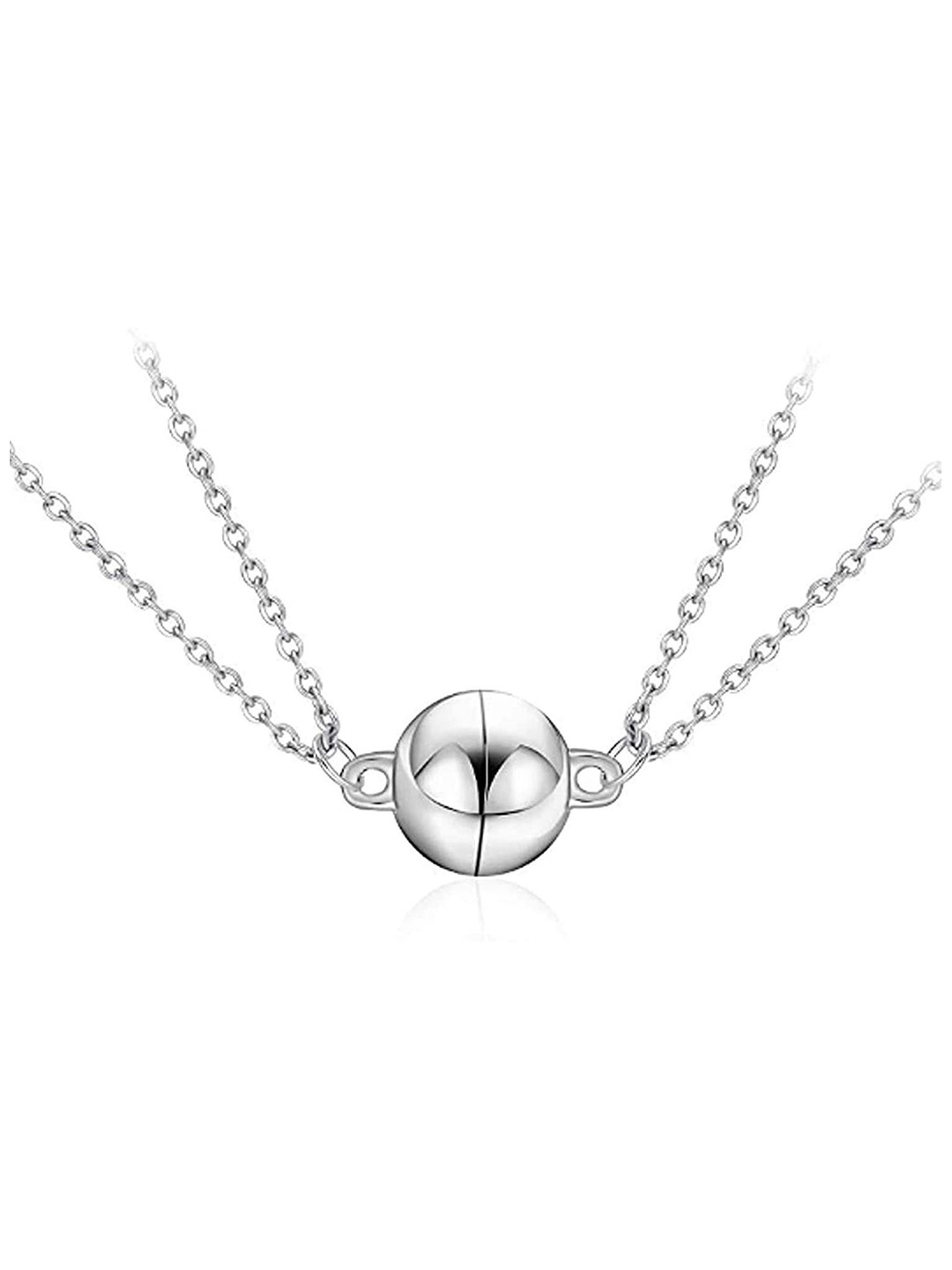 Ringzinnie Unisex Set Of 2 Stainless Steel Circular-Charm Pendants With Chains