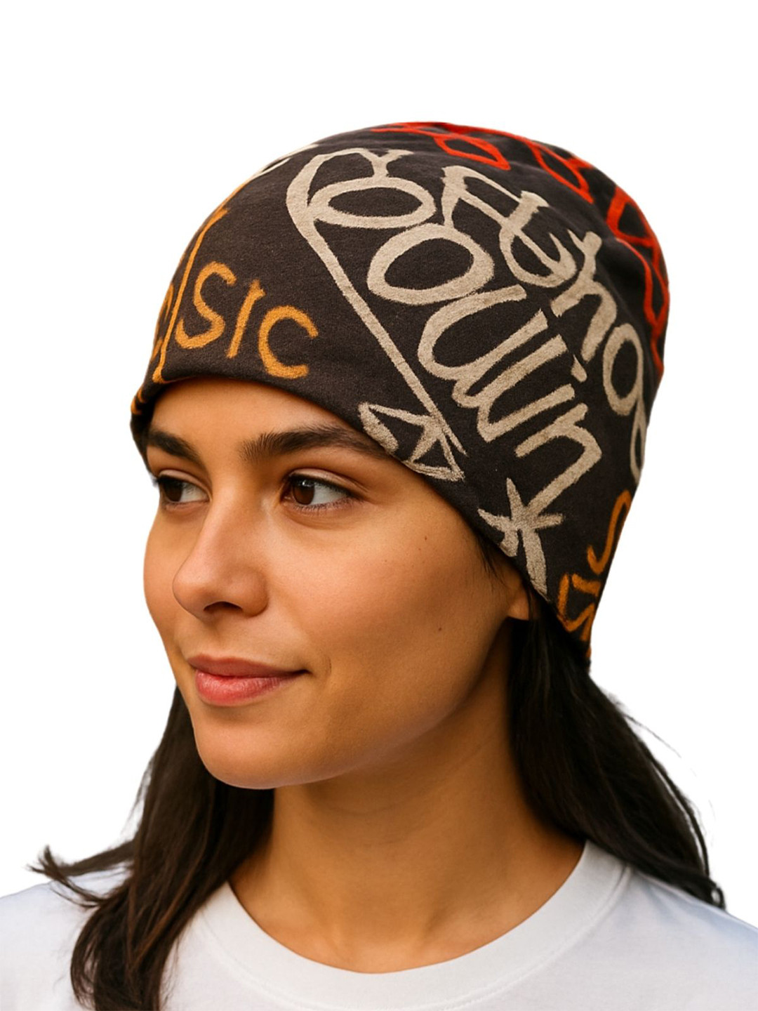 iSWEVEN Unisex Slouchy Skull Printed Stylish Beanie