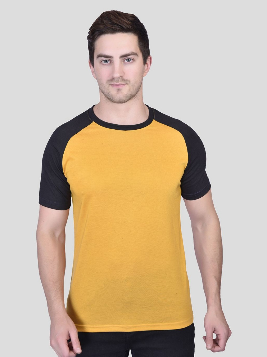 KRIMMPLE LOVE Colourblocked Round Neck Cotton T-shirt