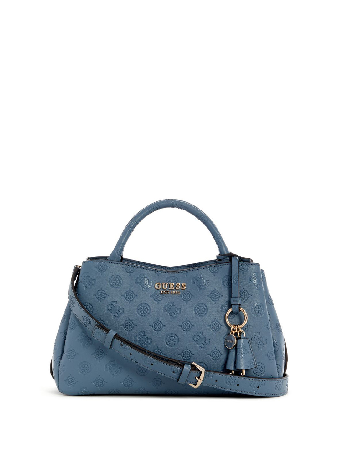 GUESS Women Phoebe Girlfriend Textured Structured Satchel Bag