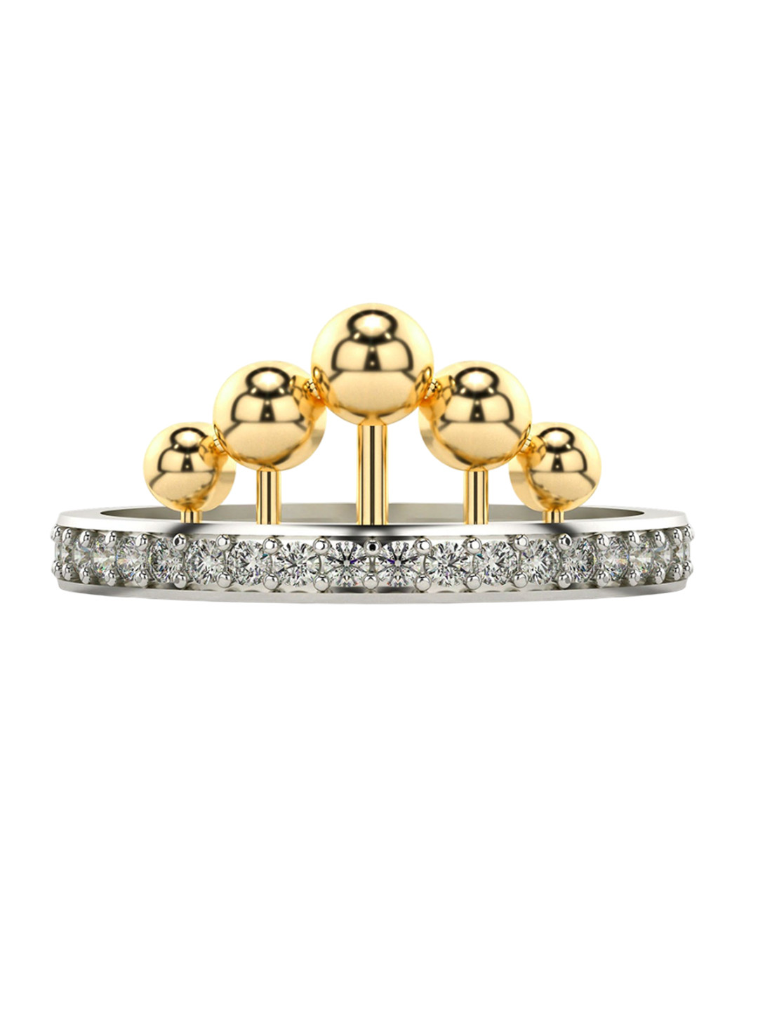 VALANOVA Yellow Gold Plated Sterling Silver Certified 0.26 Ct Lab Grown Diamond Ring