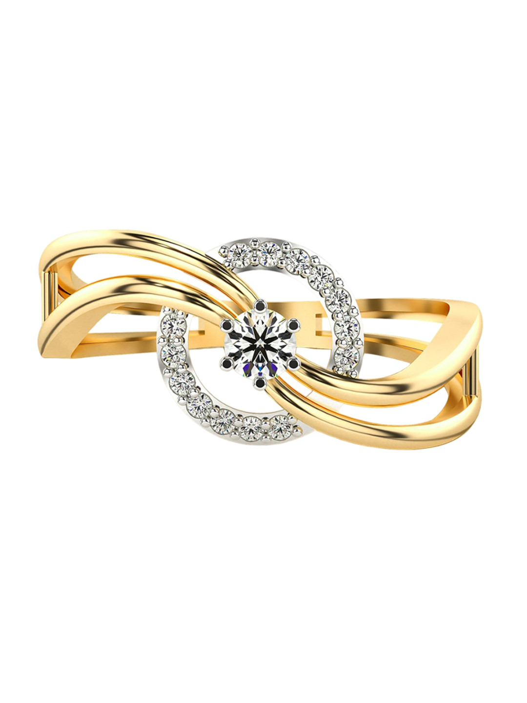 VALANOVA Sterling Silver Yellow Gold Plated 0.20 Ct Lab Grown Diamond Ring