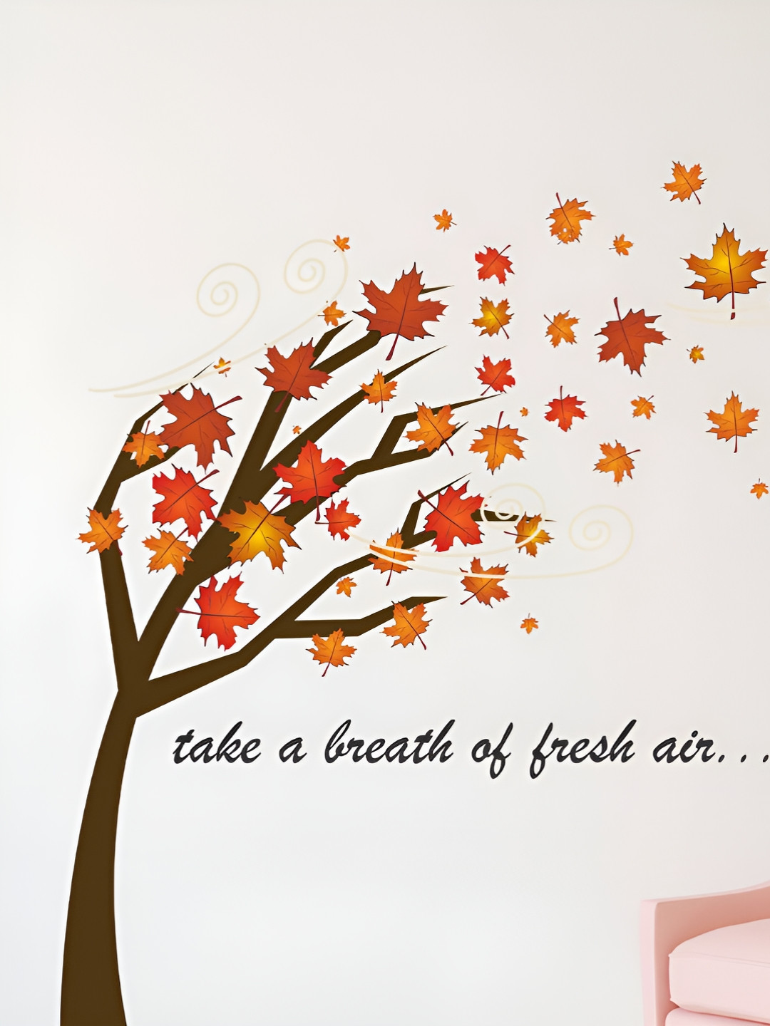 LANSTICK Pink & Yellow Splash-Proof Eco-Friendly Tree With Air Feel Wallpaper