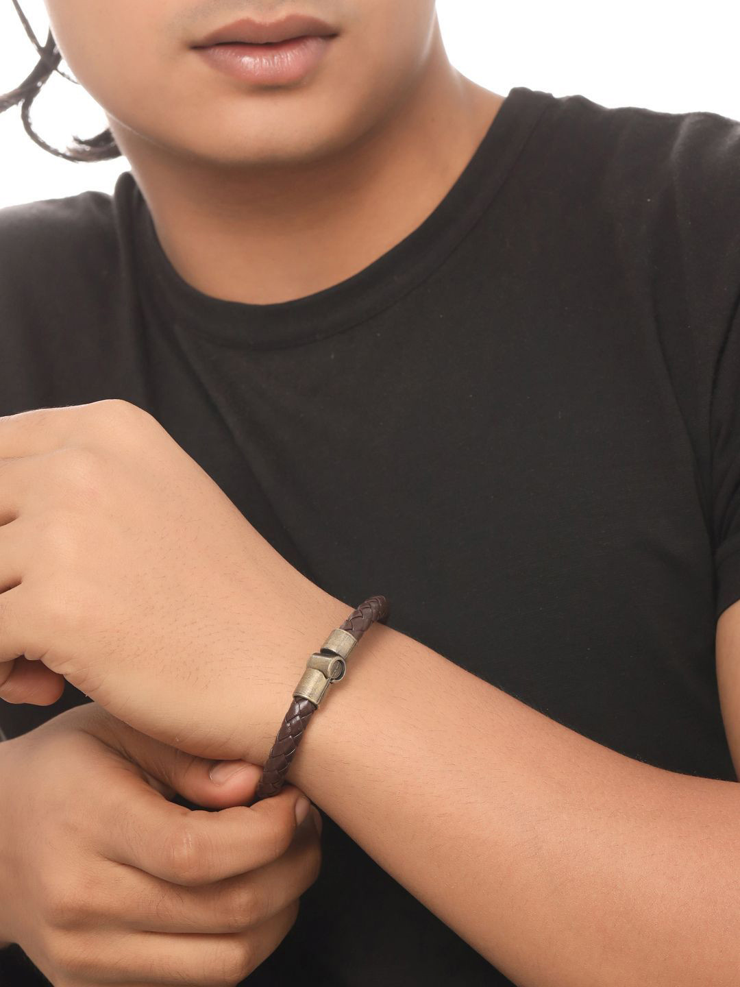 Roadster Men's Brown Leather Bracelet