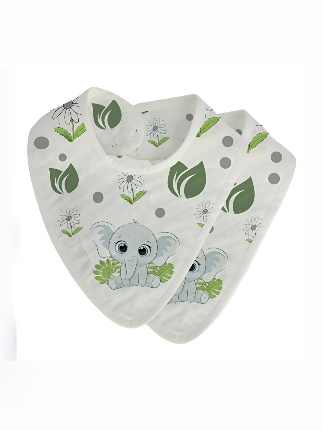 Attica Tracery 2Pcs Printed Pure Cotton Soft & Absorbent Baby Bibs