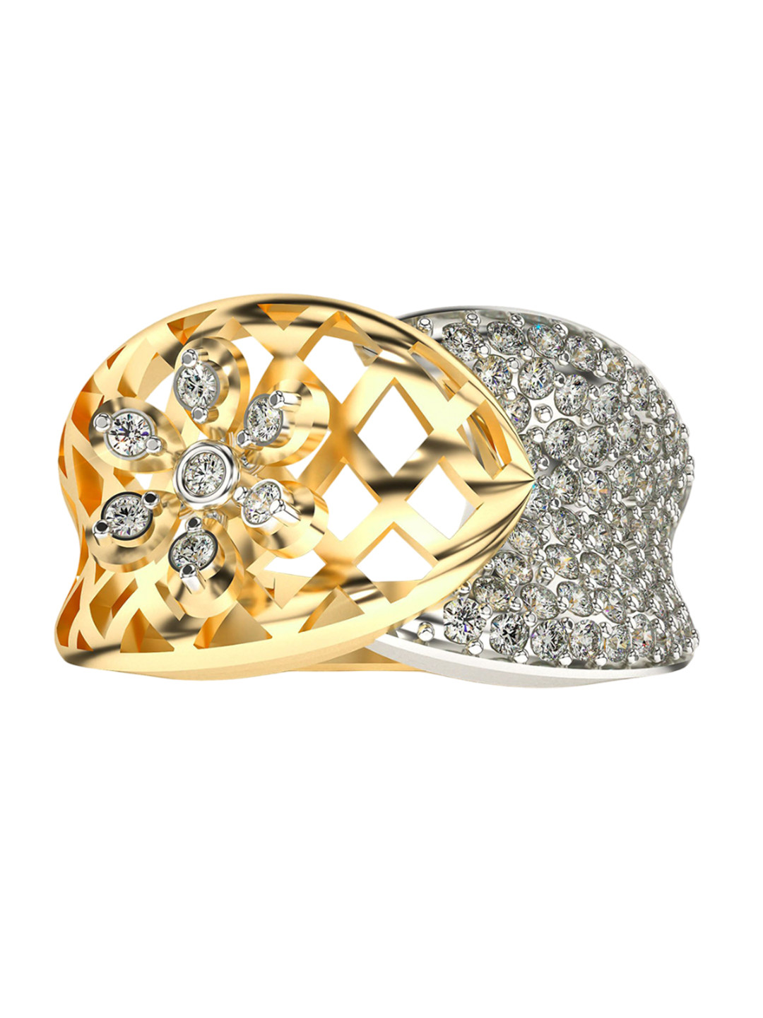 VALANOVA Sterling Silver Yellow Gold Plated 0.39Ct Lab Grown Diamond Ring