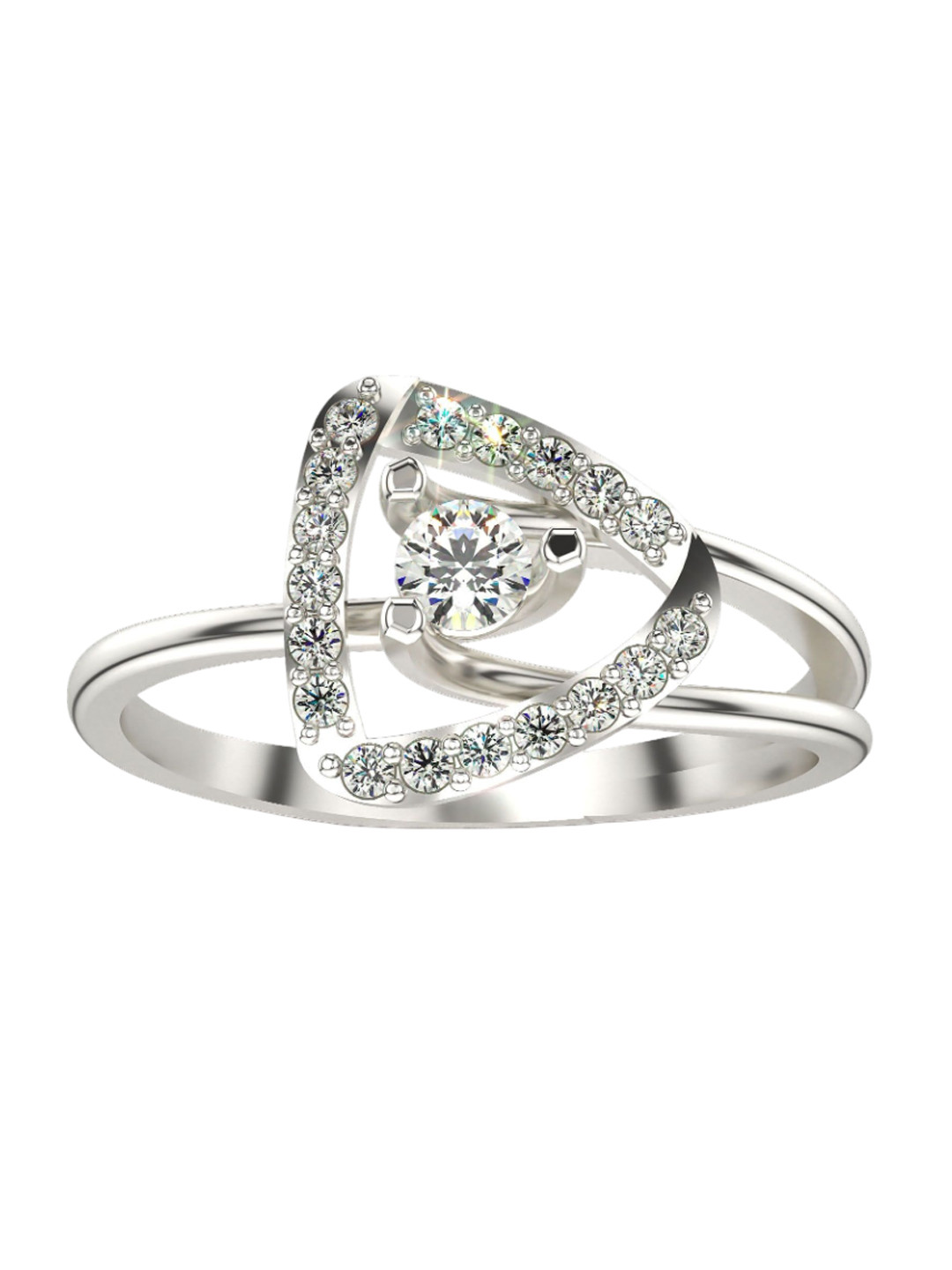 VALANOVA Sterling Silver White Gold Plated 0.24Ct Lab Grown Diamond Ring