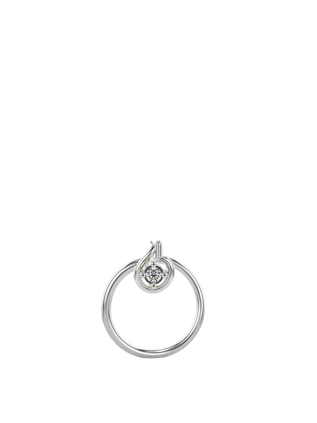 VALANOVA 18 Kt White Gold Nosepin Diamond -0.01  CT