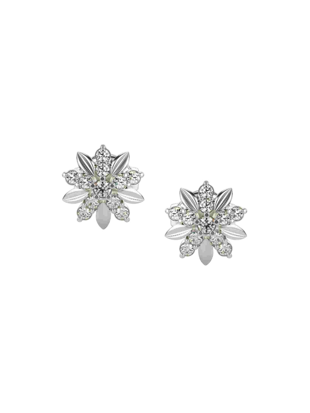 VALANOVA 14 Kt 925 Sterling Silver Earrings with Diamonds 1.36gms