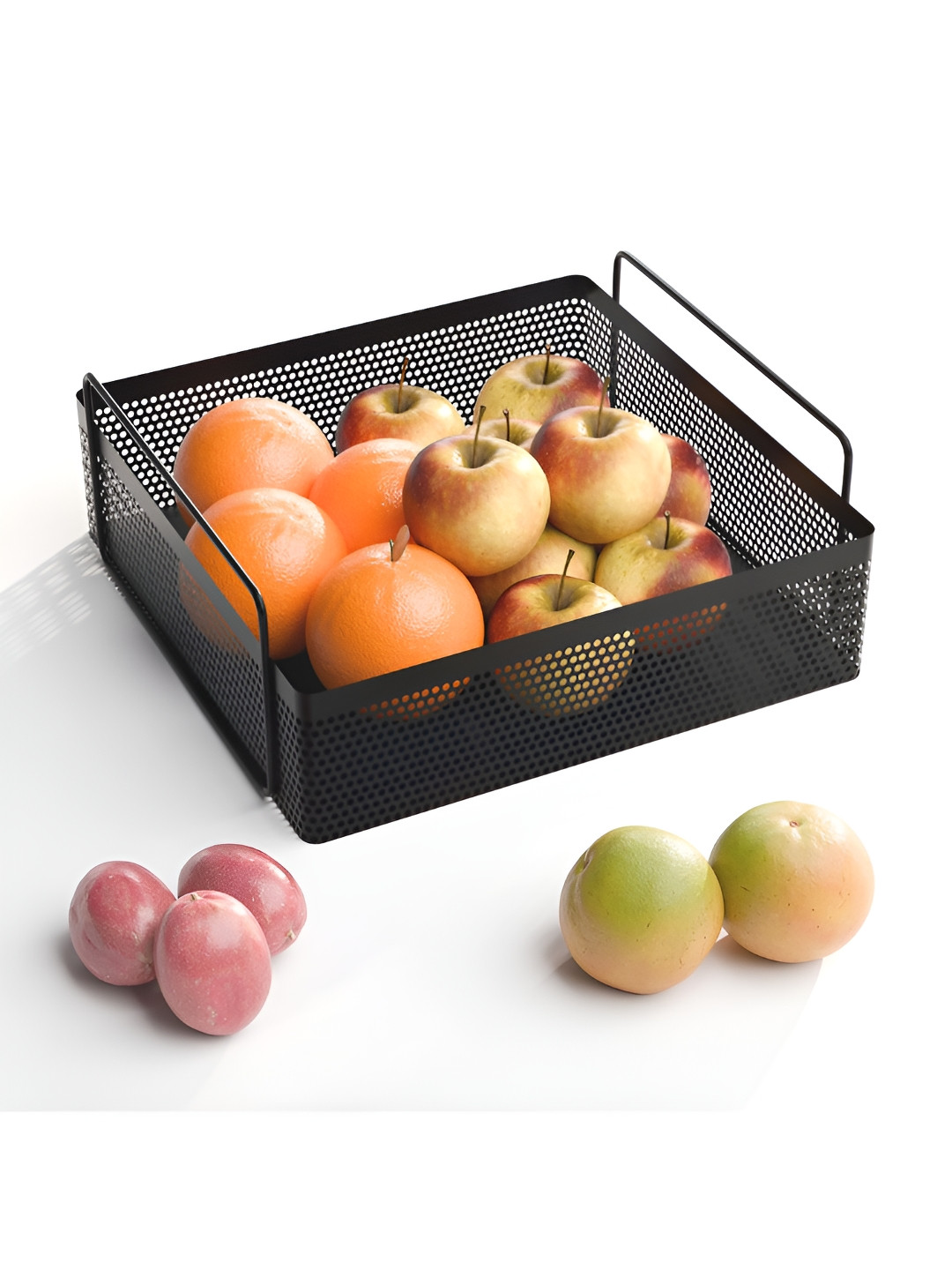 RUBOXA Black Metal Square Kitchen Storage Rack Stand Multi-Utility Organisers