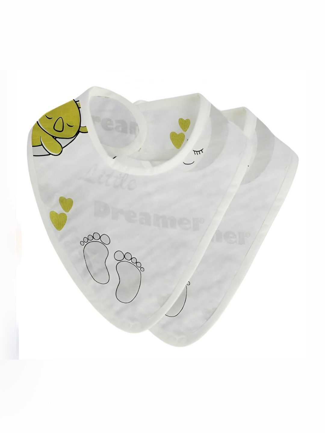 Attica Tracery 2Pcs Printed Pure Cotton Soft & Absorbent Baby Bibs