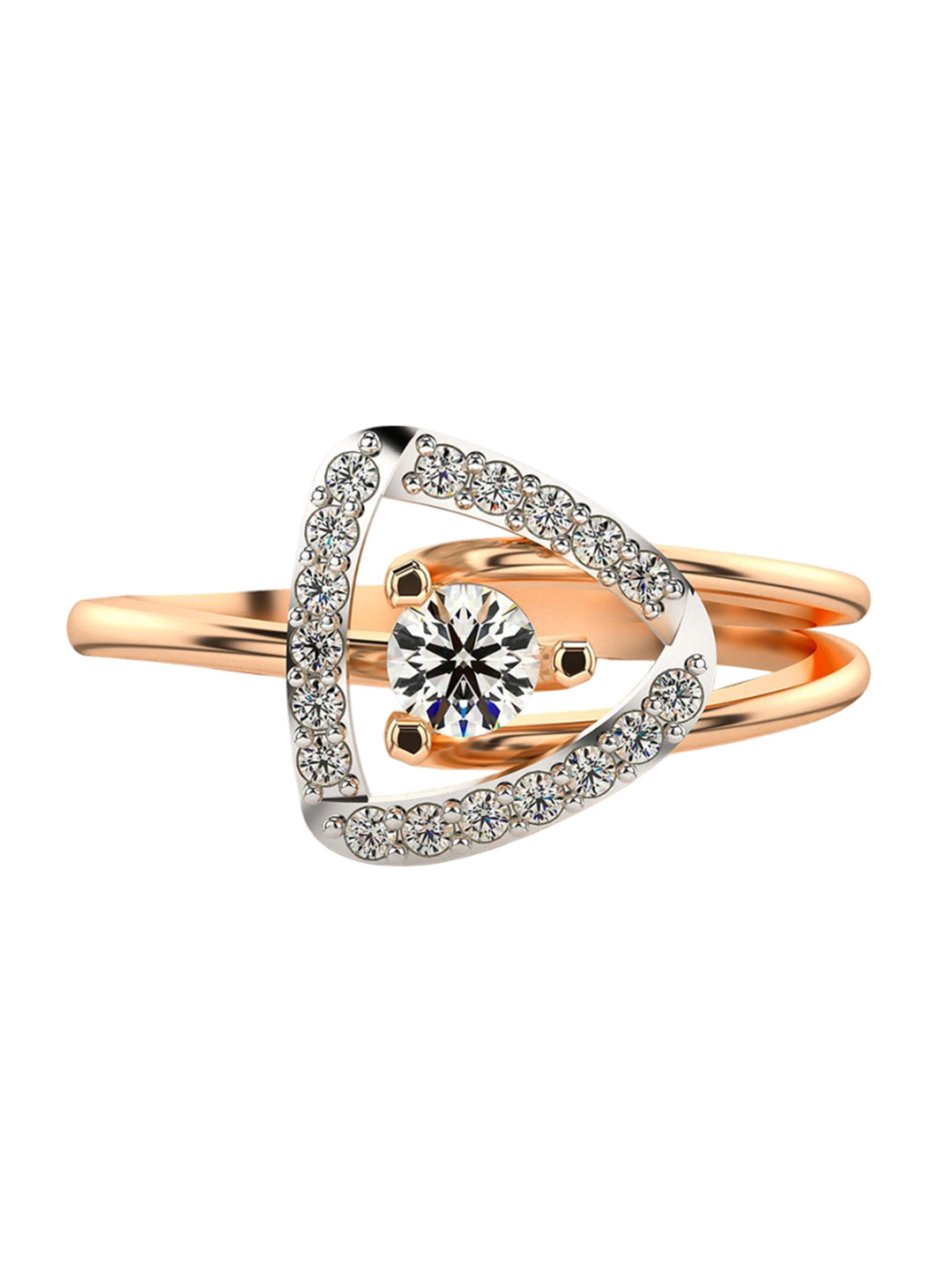 VALANOVA Sterling Silver Rose Gold Plated 0.30Ct Lab Grown Diamond Ring
