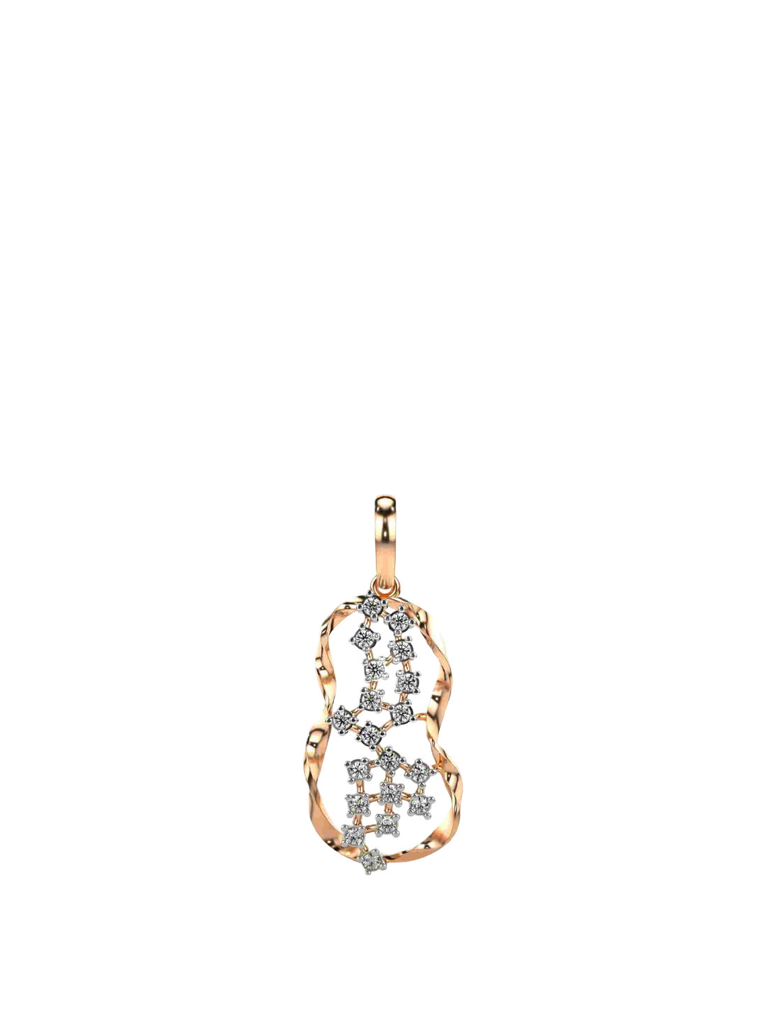 VALANOVA 14K Rose Gold Certified 0.18Ct Lab Grown Diamond Pendant