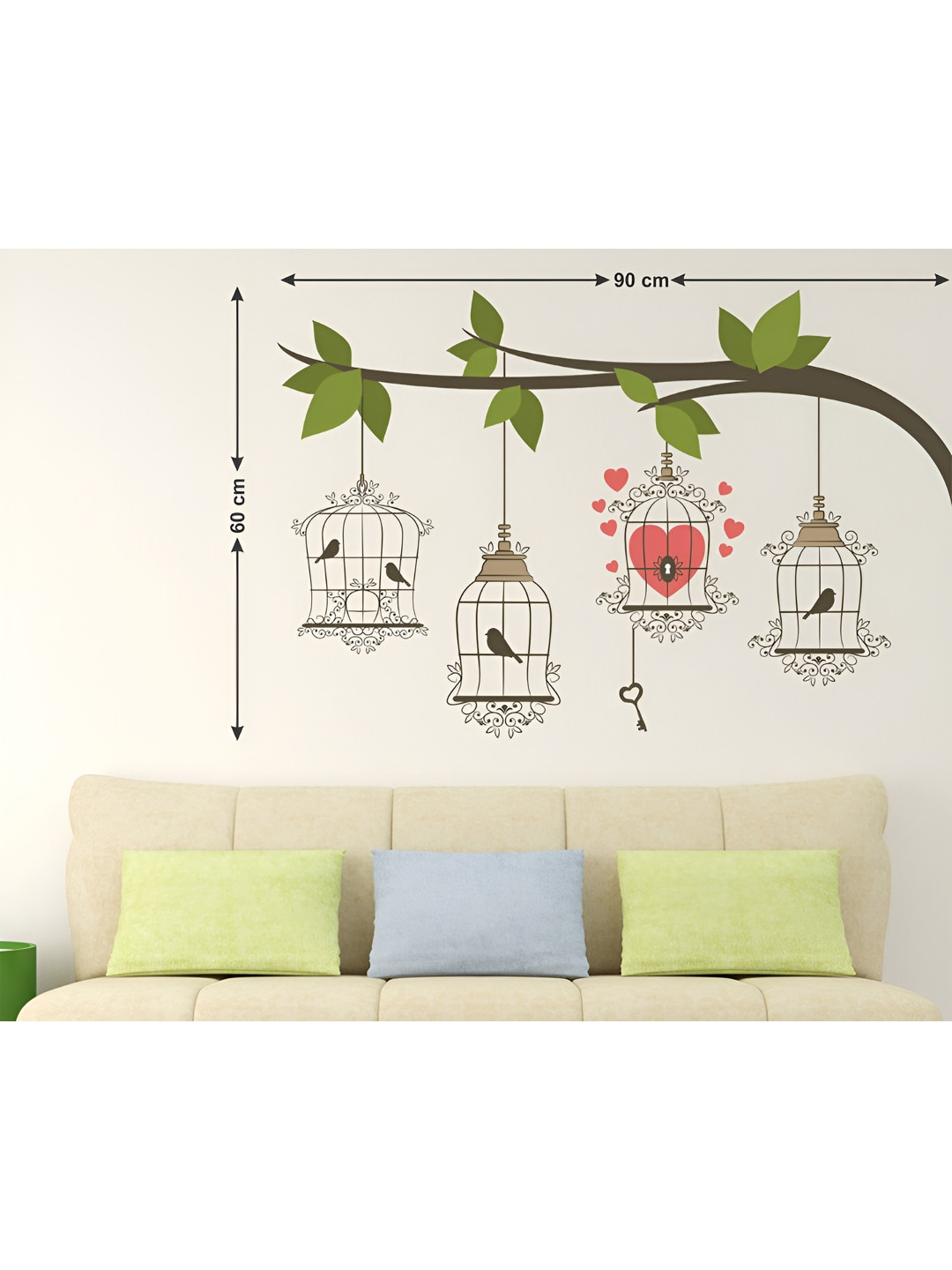 LANSTICK Green & Pink Splash-Proof Eco-Friendly Wallpaper