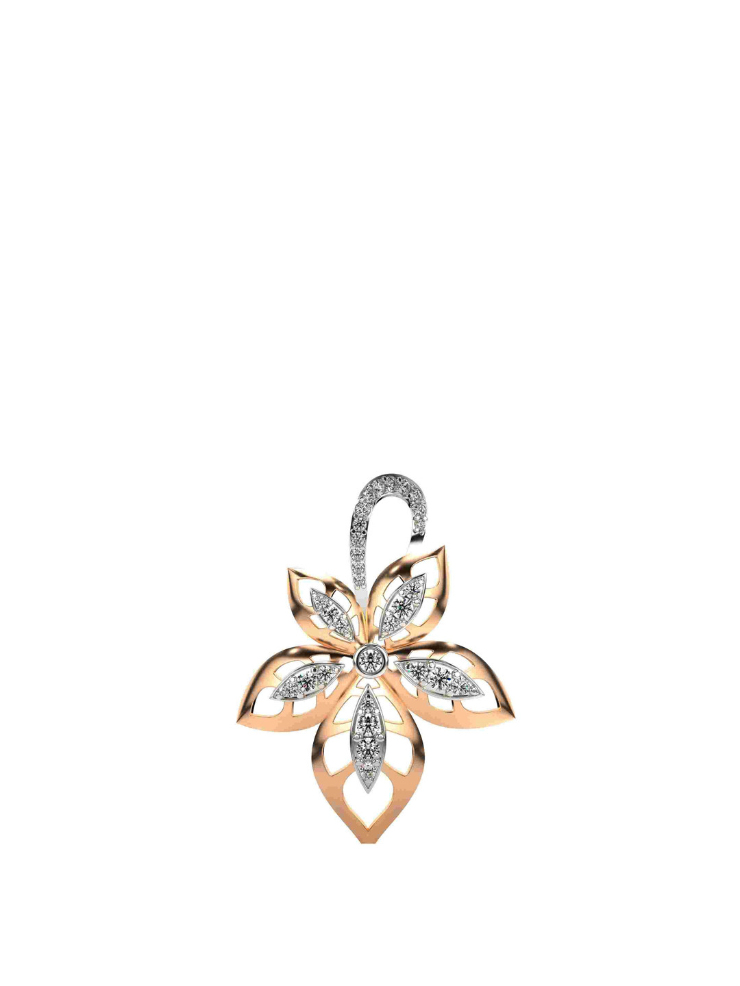 VALANOVA Women Hallmarked 14K 0.37CT Lab Grown Rose Gold Pendant