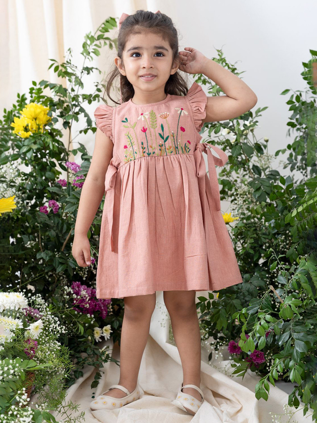 Tiber Taber Girl Floral Embroidery Dress
